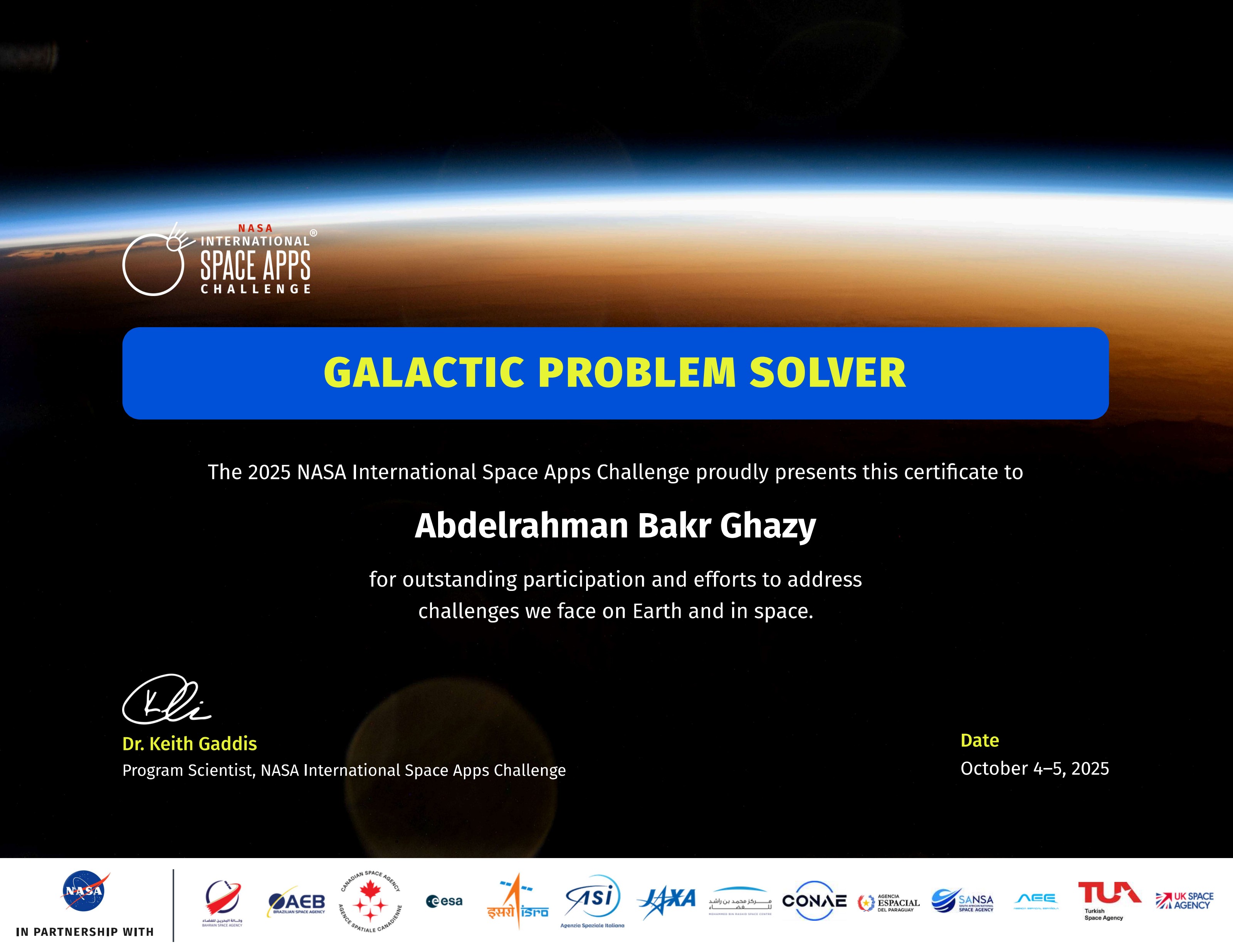 NASA International Space Apps Challenge — Galactic Problem Solver